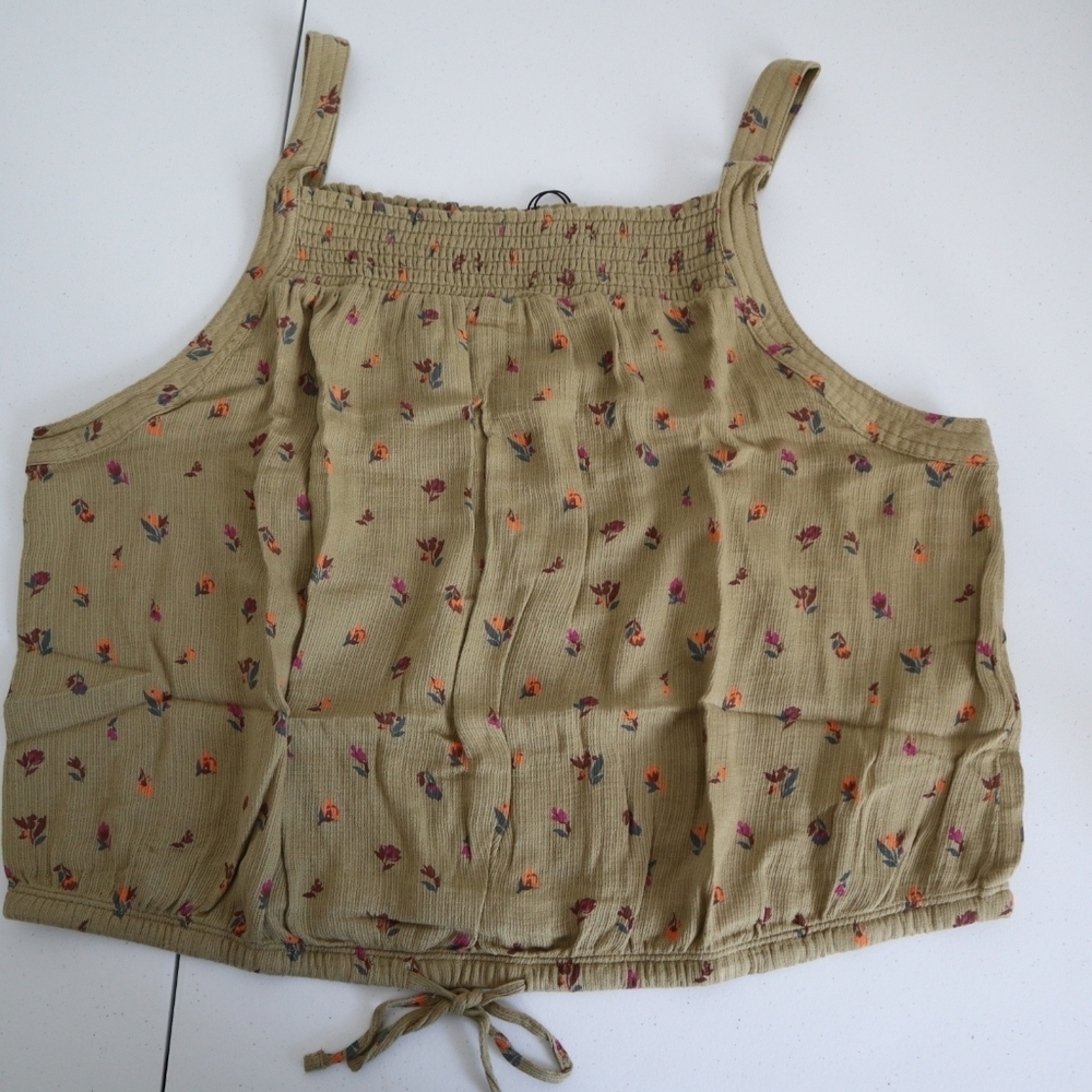 Prana Women's Size XL Little Palm Cami Sweet Grass Meadow Floral Cotton Top NWT - Picture 4 of 13